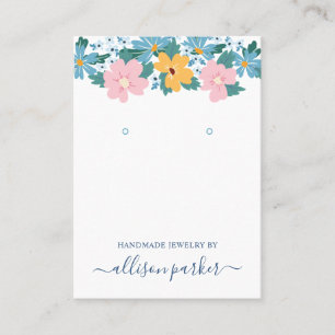 Tarjeta De Visita Pantalla de anclaje de flores azules amarillas ros