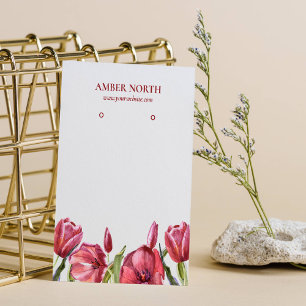 Tarjeta De Visita Pantalla de anclaje de joyería de flores de borgoñ