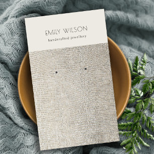 Tarjeta De Visita Pantalla de anclaje de piel de perla plateada