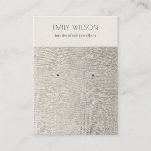 Tarjeta De Visita Pantalla de anclaje de piel de perla plateada