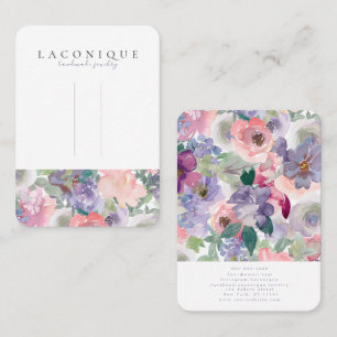 Tarjeta De Visita Pantalla de anclaje   Floral   Acuarela    Purple