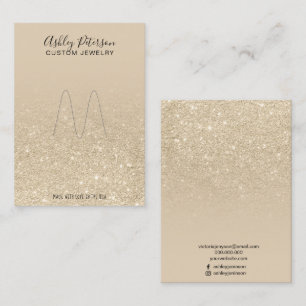 Tarjeta De Visita Pantalla de anillo de joyería purpurina de oro de
