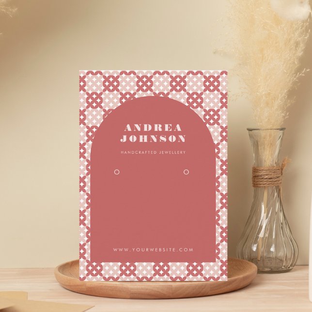 Tarjeta De Visita Pantalla De Arco Moderno Pastel Red Mid Century (Subido por el creador)