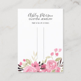 Tarjeta De Visita Pantalla de barrette de clip de pelo verde floral 