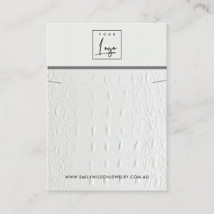 TARJETA DE VISITA PANTALLA DE BRACELET DE LA TEXTURA DE CUERO BLANCO