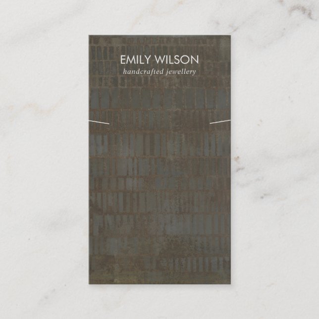 TARJETA DE VISITA PANTALLA DE BRACELET DE NECKLACE DE LÍNEAS GRIS RÚ (Anverso)