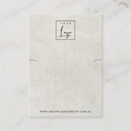 TARJETA DE VISITA PANTALLA DE BRACELET DE NECKLACE GRIS BLANCA