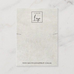 TARJETA DE VISITA PANTALLA DE BRACELET DE NECKLACE GRIS BLANCA