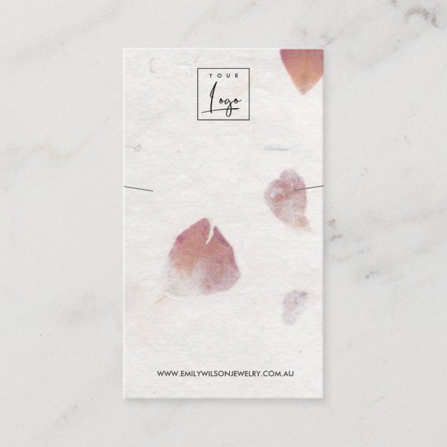 TARJETA DE VISITA PANTALLA DE BRACELET DE PAPEL HECHO A MANO PETAL (Anverso)