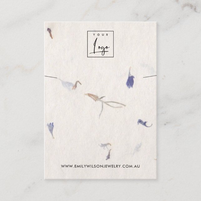 TARJETA DE VISITA PANTALLA DE BRACELET DE PAPEL HECHO A MANO PETAL (Anverso)