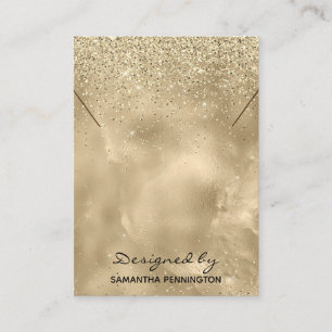 Tarjeta De Visita Pantalla de collar Champagne Relieve metalizado Fa