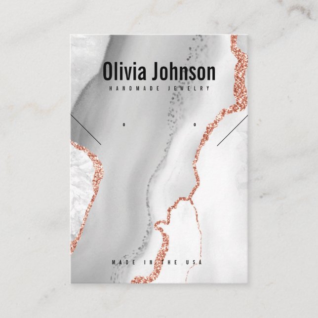 Tarjeta De Visita Pantalla de collar de almendras de joyería de edad (Anverso)