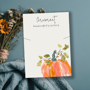 Tarjeta De Visita Pantalla de collar de calabaza de color de agua en