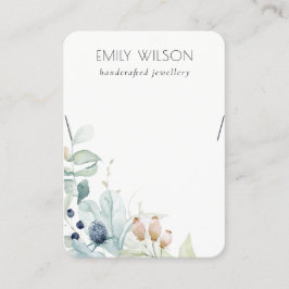 Tarjeta De Visita Pantalla de collar del conjunto azul de follaje az