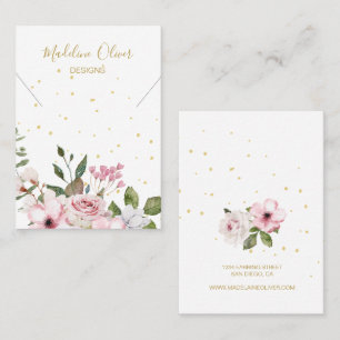 Tarjeta De Visita Pantalla de collar moderno de Rosa floral