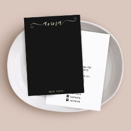 Tarjeta De Visita Pantalla de collar negro con firma de escritura si