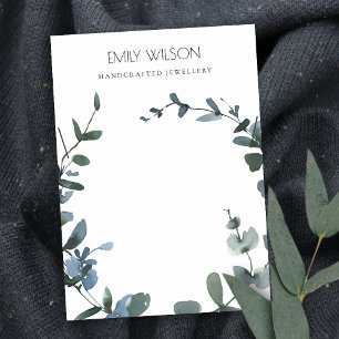 TARJETA DE VISITA PANTALLA DE CONEXIÓN AZUL VERDE EUCALYPTUS FAUNA 