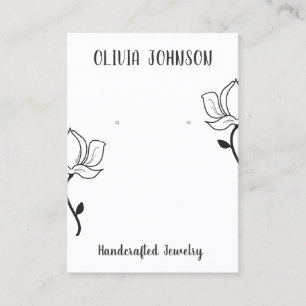 Tarjeta De Visita Pantalla de emparejamiento de joyas florales blanc