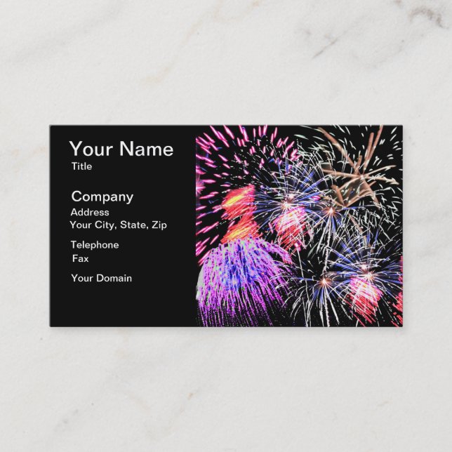 Tarjeta De Visita Pantalla de fuegos artificiales (Anverso)