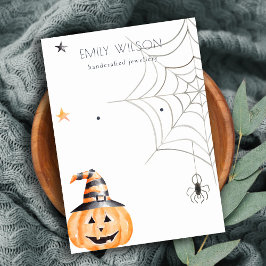 Tarjeta De Visita Pantalla de ganancia de halloween Pumpkin Spider S