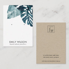 TARJETA DE VISITA PANTALLA DE GANANCIA DE LA FAUNA TROPICAL AZUL MOS