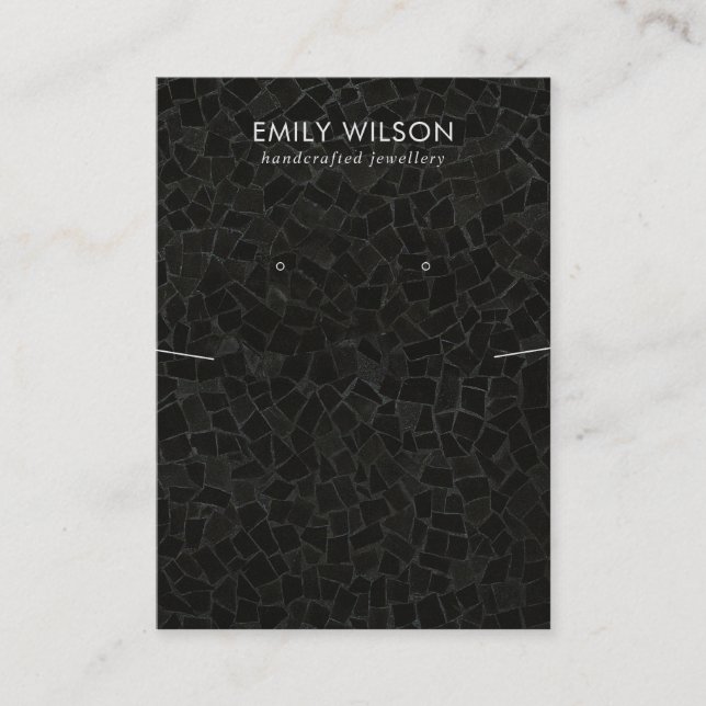 TARJETA DE VISITA PANTALLA DE GANANCIA DE TEXTO MOSAICO NEGRO (Anverso)