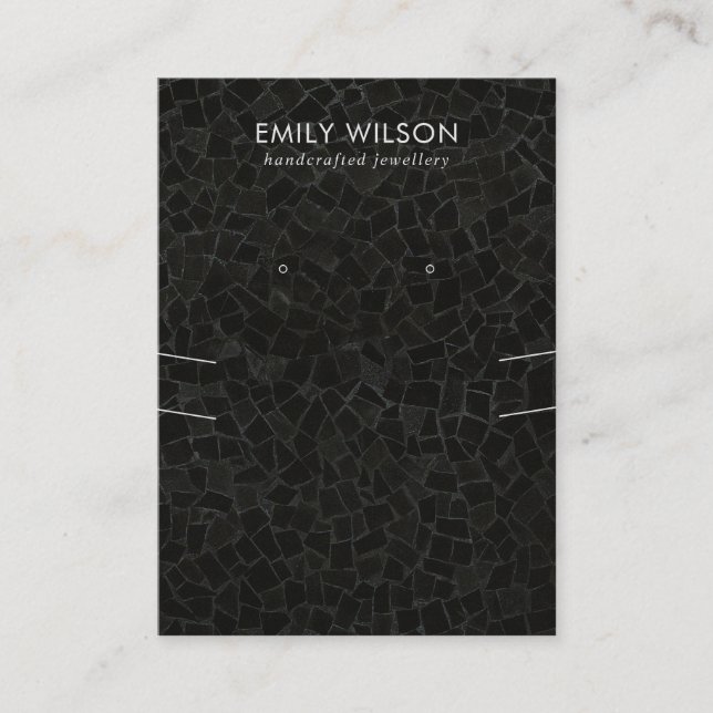 TARJETA DE VISITA PANTALLA DE GANANCIA DE TEXTO MOSAICO NEGRO (Anverso)