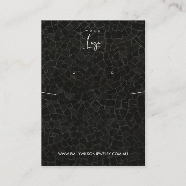 TARJETA DE VISITA PANTALLA DE GANANCIA DE TEXTO MOSAICO NEGRO (Anverso)