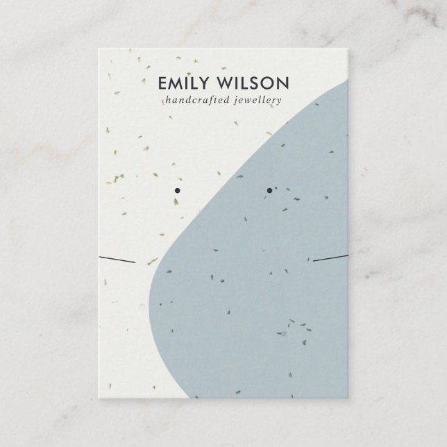 TARJETA DE VISITA PANTALLA DE GANANCIAS CERAMIC AZUL GRIS NECKLACE (Anverso)