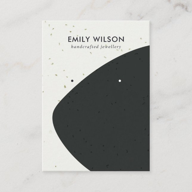 TARJETA DE VISITA PANTALLA DE GANANCIAS CERAMIC BLANCA Y NEGRO (Anverso)