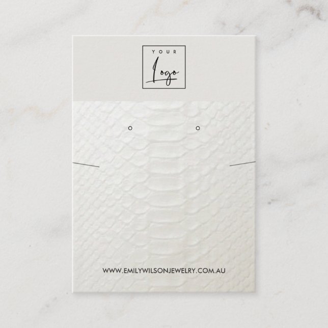 TARJETA DE VISITA PANTALLA DE GANANCIAS DE CUERO BLANCO TEXTURA (Anverso)