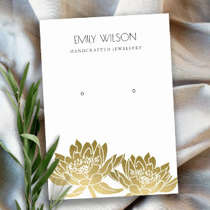 TARJETA DE VISITA PANTALLA DE GANANCIAS DE FLORES DE ORO ROYAL FAUX