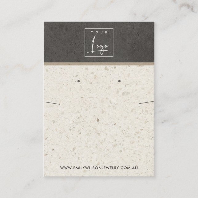 TARJETA DE VISITA PANTALLA DE GANANCIAS DE NECKLACE DE TERRAZZO EN B (Anverso)