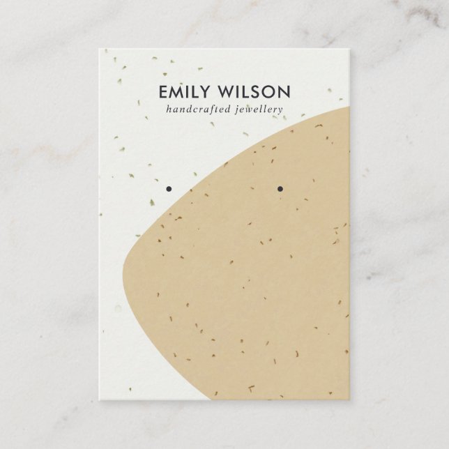 TARJETA DE VISITA PANTALLA DE GANANCIAS DE OCRO CERAMICO ABSTRACTO (Anverso)