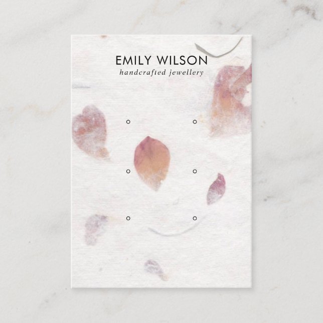 TARJETA DE VISITA PANTALLA DE GANANCIAS DE PETAL ROSADO DE PAPEL 3 (Anverso)