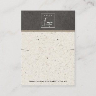 TARJETA DE VISITA PANTALLA DE GANANCIAS DE TERRAZZO GRIS BLANCA