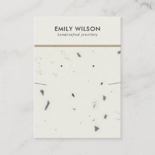 TARJETA DE VISITA PANTALLA DE GANANCIAS DE TERRAZZO GRIS BLANCO DE M