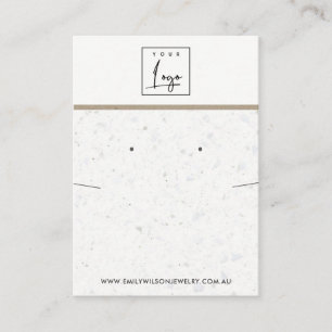 TARJETA DE VISITA PANTALLA DE GANANCIAS DE TERRAZZO GRIS BLANCO DE M