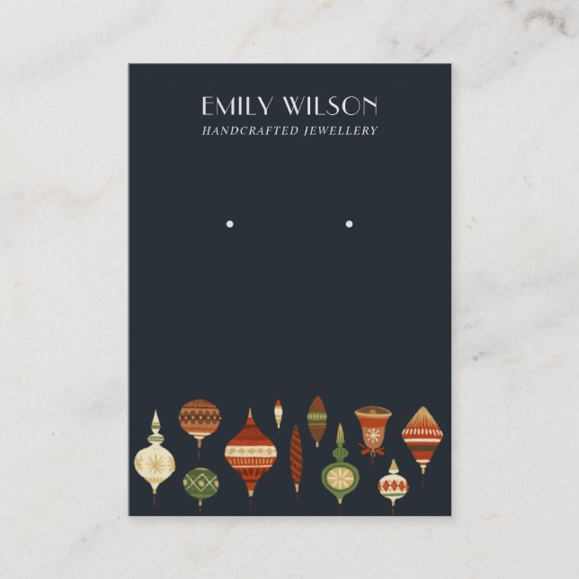 TARJETA DE VISITA PANTALLA DE GANANCIAS ORNAMENTE NAVY RETRO NAVY NR (Anverso)