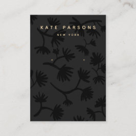 Tarjeta De Visita Pantalla de joyas de amarre de flores negras