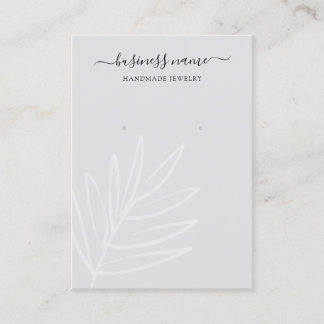 Tarjeta De Visita Pantalla De Joyas De Gris De Hojas De Boho