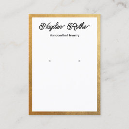 Tarjeta De Visita Pantalla de joyas de juego blanco y dorado