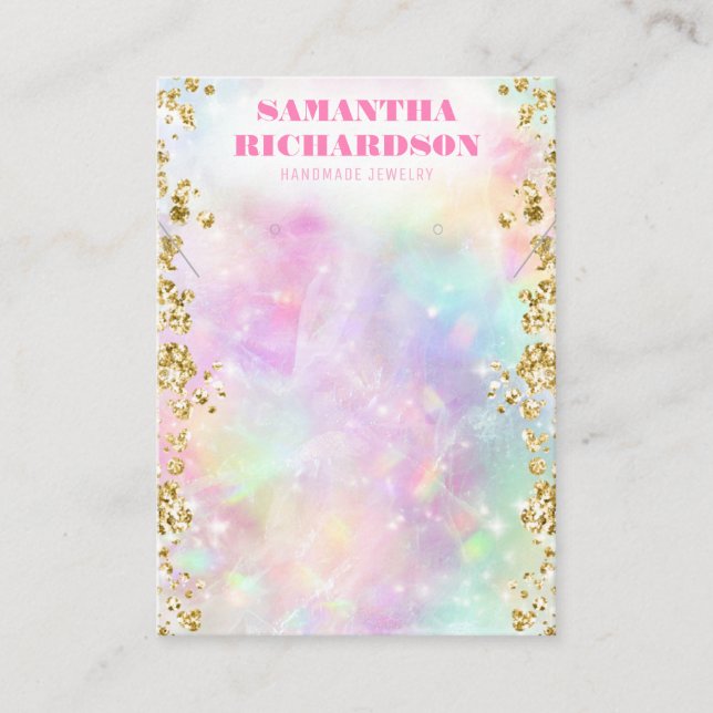 Tarjeta De Visita Pantalla de joyas irlandesas holográficas arcoiris (Anverso)