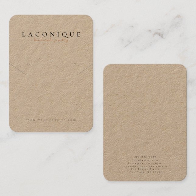 Tarjeta De Visita Pantalla de joyas | Kraft | Negocio mínimo C (Anverso / Reverso)