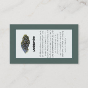 Tarjeta De Visita Pantalla de joyas Moldavite Crystal Significing