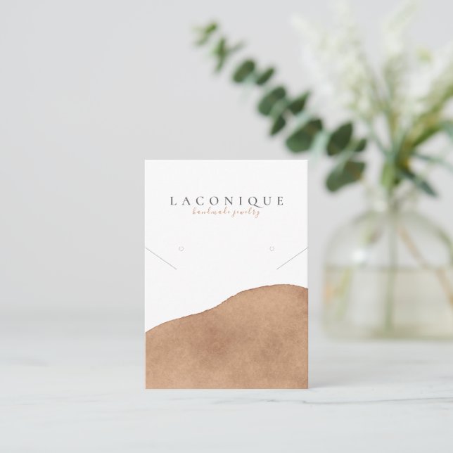 Tarjeta De Visita Pantalla de joyas | Neutral | Beige | Acuarela  (Anverso de pie)