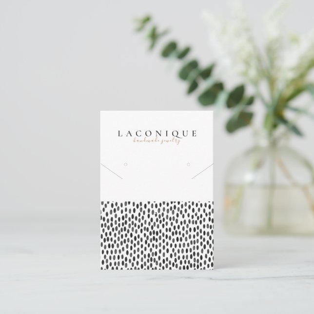 Tarjeta De Visita Pantalla de joyas | Punto Polka | Abstracción  (Anverso de pie)