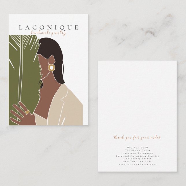 Tarjeta De Visita Pantalla de joyas | Retratos Chicas | Resumen (Anverso / Reverso)