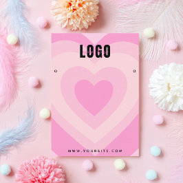 Tarjeta De Visita Pantalla de joyería de amor de corazones rosados