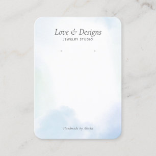 Tarjeta De Visita Pantalla de joyería de color azul de lavado de agu